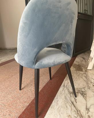 2 Sedie westwing in velluto azzurre