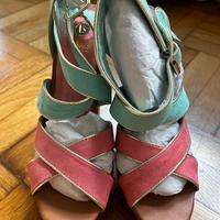 Scarpa alta tacco legno