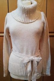 Maglioncino panna con fili oro