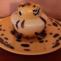 Trittico Vetro  Artistico Soffiato  Leopardato ,