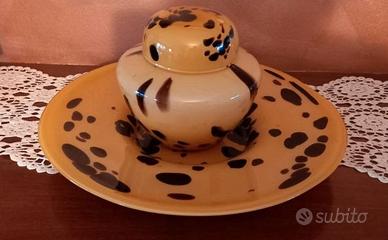 Trittico Vetro  Artistico Soffiato  Leopardato ,