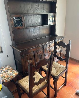 credenza, tavolo, sedie, armadio ecc legno