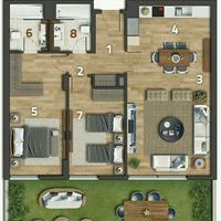 Trilocale di 85 mq con giardino privato e garage