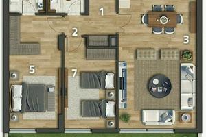 Trilocale di 85 mq con giardino privato e garage