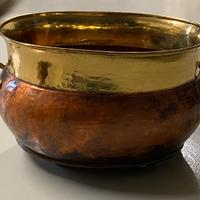 Porta vaso in radica e ottone