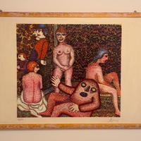 Enrico baj - serigrafia e collage