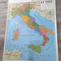 Cartina dell'Italia da muro bifacciale
