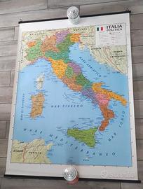 Cartina dell'Italia da muro bifacciale