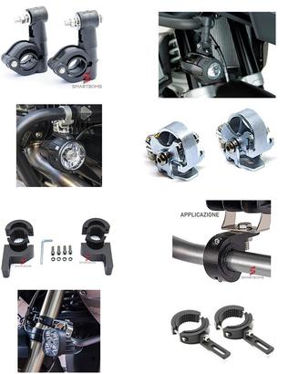 Staffe di fissaggio faretti moto 3 mod Metallo Abs