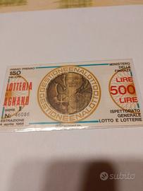 biglietto lotteria di Agnano 1965
