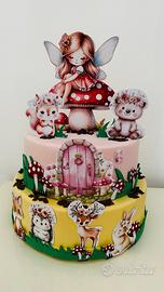 Torta scenografica in gomma Eva animali del bosco