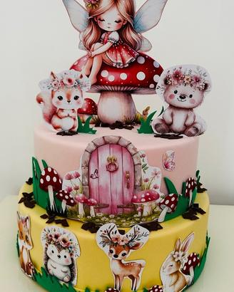 Torta scenografica in gomma Eva animali del bosco