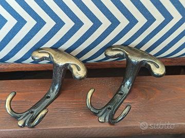 Attaccapanni in Ottone anni 70 pezzi 2 -  Vintage