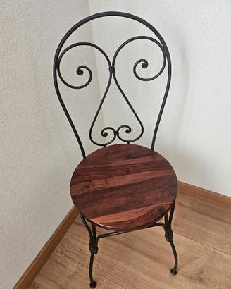 6 sedie in legno e ferro