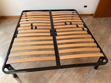 Rete matrimoniale con doghe in legno regolabili