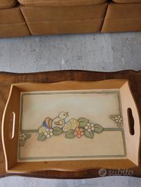 Vassoio grande  legno  Thun  e 4 flutes
