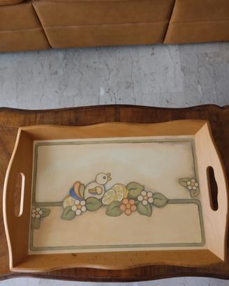Vassoio grande  legno  Thun  e 4 flutes