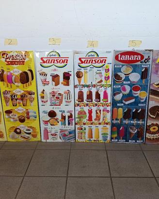 Tabella insegna gelati in Lire