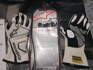 Guanti pista alpinestars tech 1 race bianchi