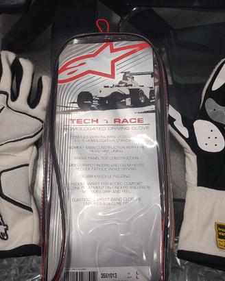 Guanti pista alpinestars tech 1 race bianchi