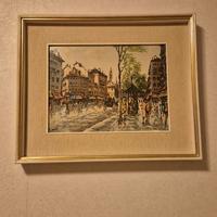 Coppia di quadri Parigi anni '50