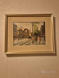 Coppia di quadri Parigi anni '50