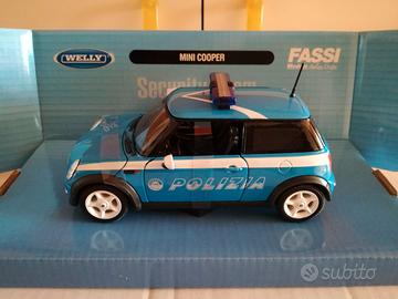 Modellino Welly BMW Mini Cooper S Polizia &ndash; Scala 1:24 &ndash; Diecast &ndash; 2007 &ndash; Nuovo