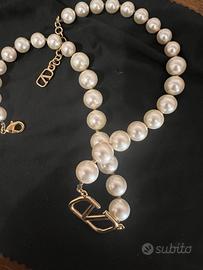 Collana Signature In Metallo E Perle Valentino