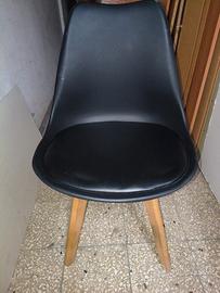 Set 4 Sedie Stile Scandinavo Nere - Come Nuove