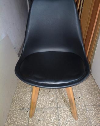 Set 4 Sedie Stile Scandinavo Nere - Come Nuove