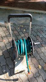Avvolgi canna acqua, carrello con canna e raccordi