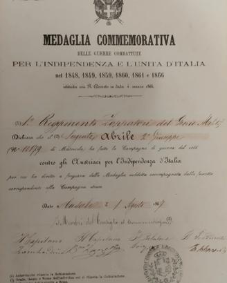 Diploma medaglia 