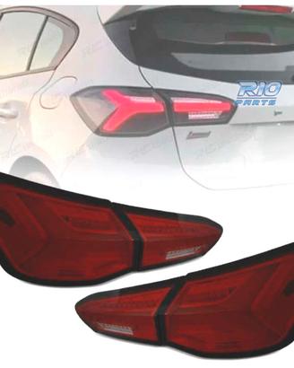 FANALI FORD FOCUS MK4 18-21 LED DINAMICI ROSSI FUM