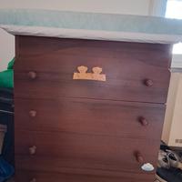 Cassettiera/fasciatoio in legno