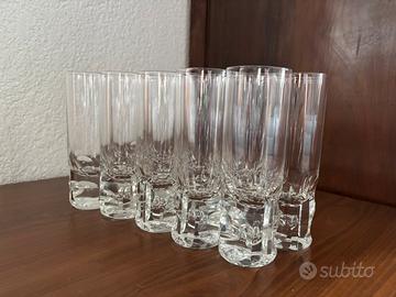 Bicchieri di cristallo con bolla anni 70
