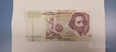 REPUBBLICA ITALIANA BANCONOTA LIRE 50.000 BERNINI