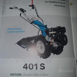 Motocoltivatore 401S  motore Emak K 800 H 0HV
