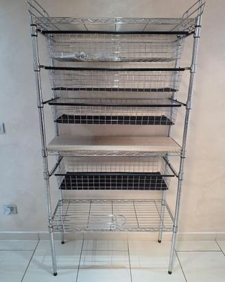 Scaffale in filo acciaio cromato