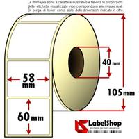 Rotolo da 750 etichette adesive mm 58x60 Termiche