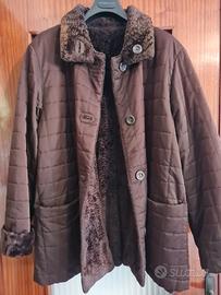 Giubbotto Vintage donna taglia 48 con ecopelliccia