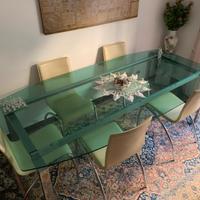 Arredo ufficio, tavolo vetro, scrivanie vetro, set