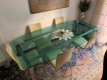 Arredo ufficio, tavolo vetro, scrivanie vetro, set