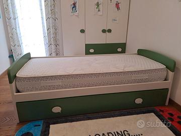 Letto singolo con secondo letto estraibile