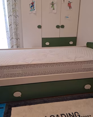 Letto singolo con secondo letto estraibile
