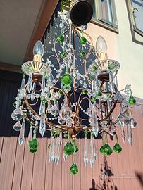 LAMPADARIO GOCCE VETRO MURANO RESTAURATO 
