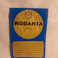 Garanzia per orologio Rodania anni 60.