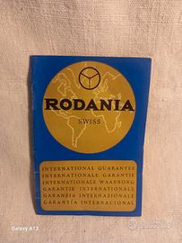 Garanzia per orologio Rodania anni 60.