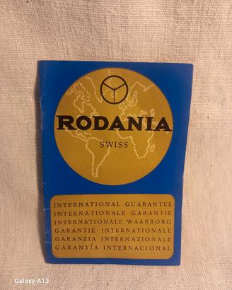 Garanzia per orologio Rodania anni 60.