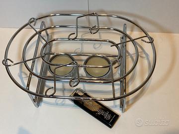 Scaldavivande metallico con note musicali e candel