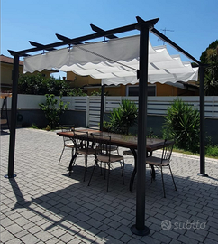 Pergola da giardino alluminio telo scorrevole